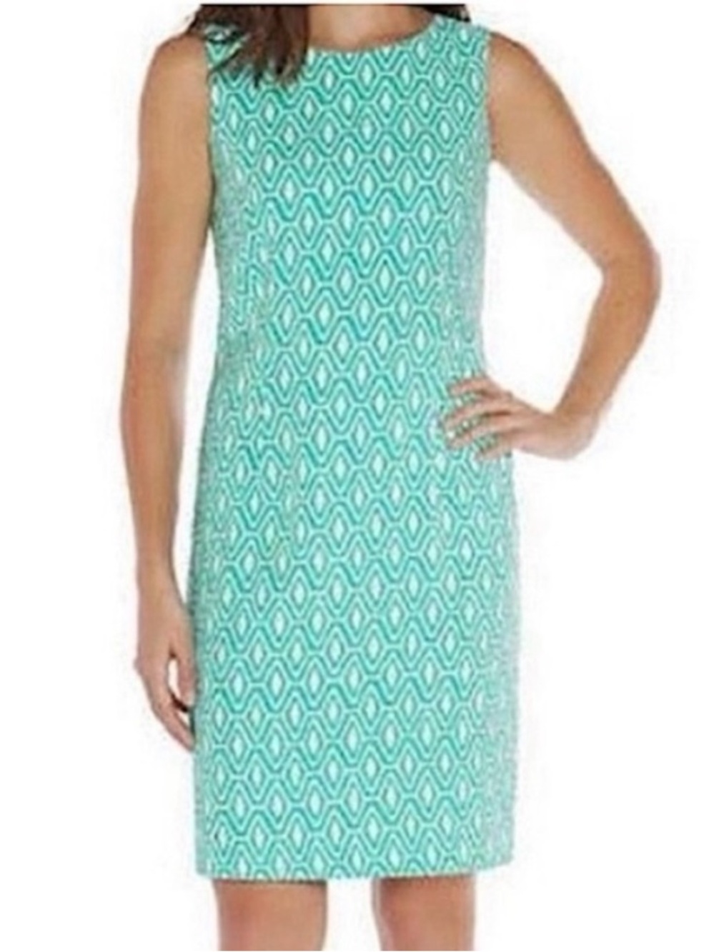 NWT Mario Serrani Sleeveless Mint White Summer Dress